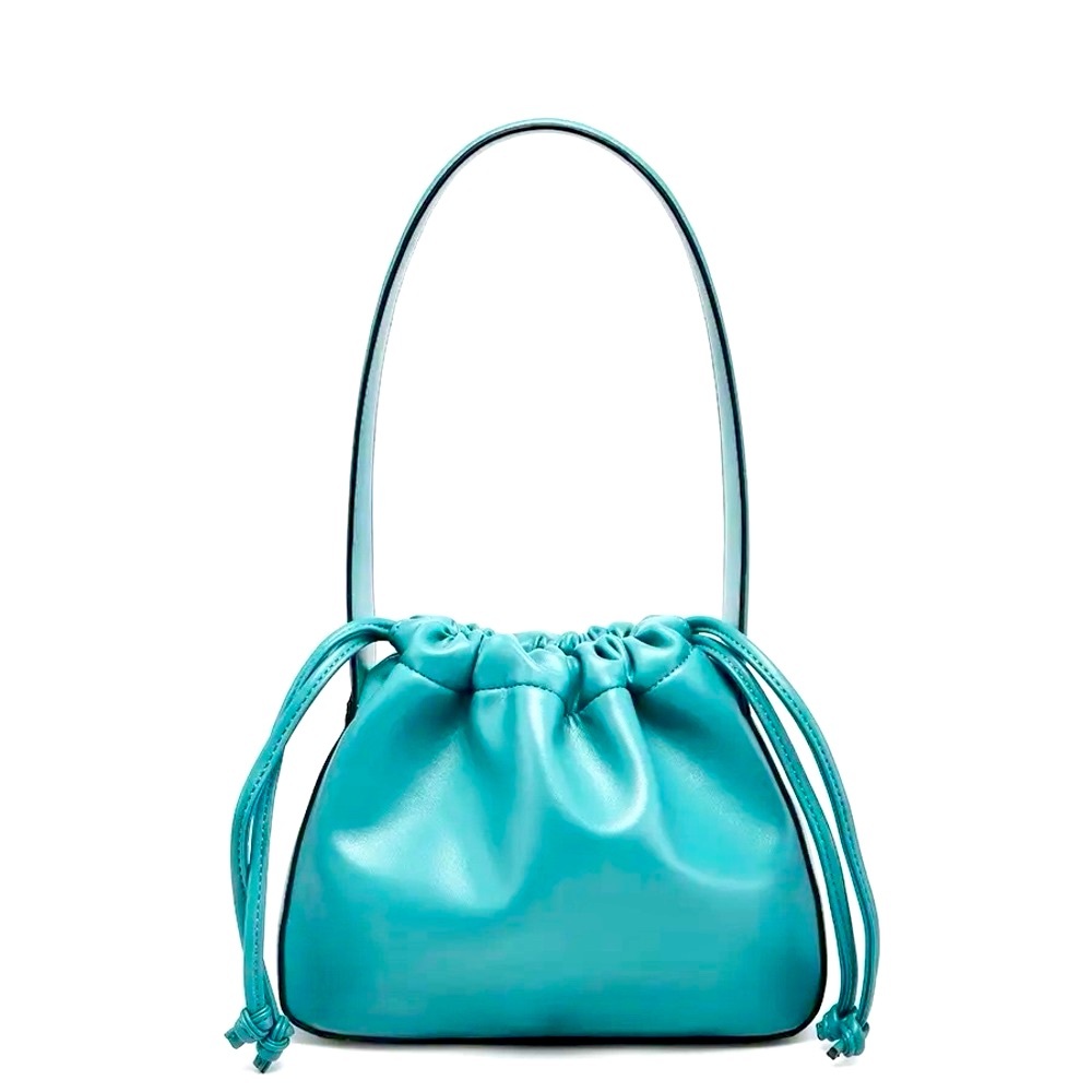 Yang Teal Cinched Bucket Handbag